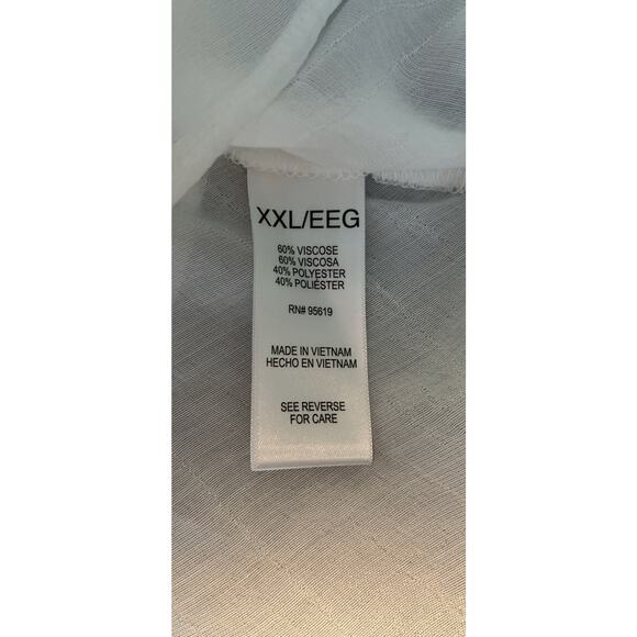 Christina B sz 2X, XXL White 2 Layer V Neck Slvls Beautiful Ethereal Tunic - Picture 6 of 9